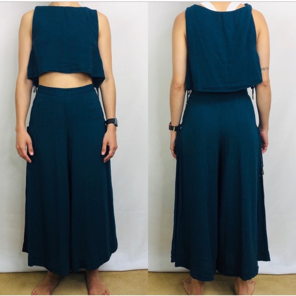 Free People Set Top and pants boho blue outfit S